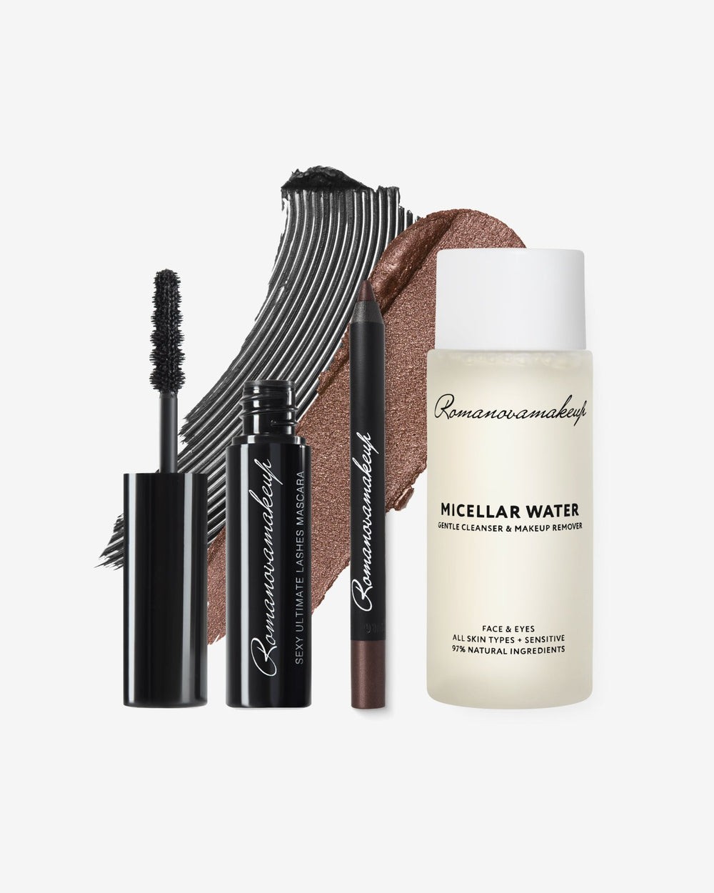 Mascara+Eye pencil+Micellar water - Romanovamakeup